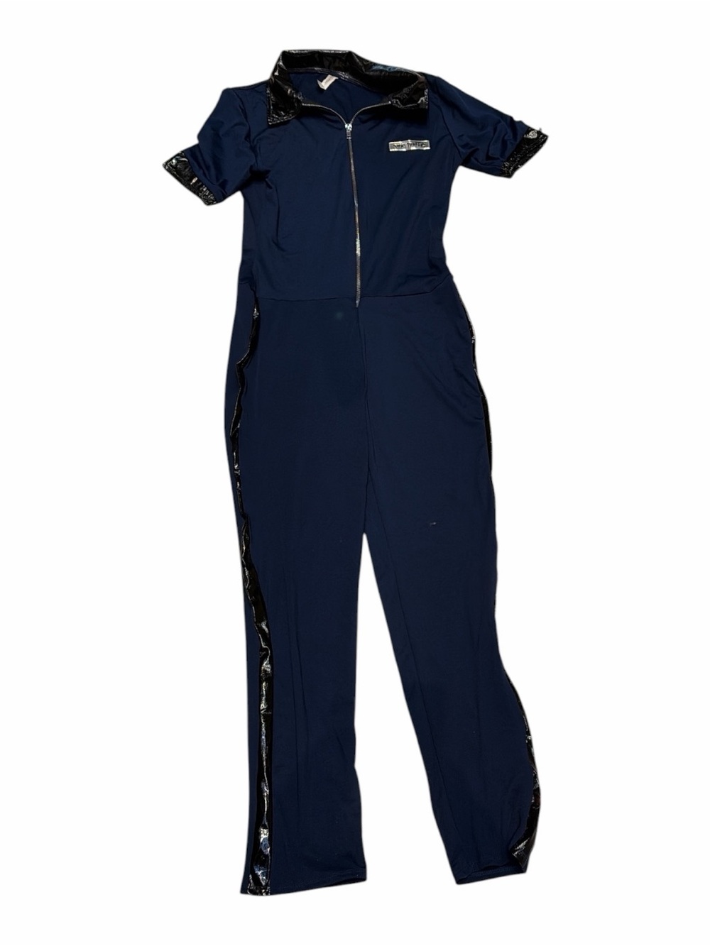 2013 Navy Zip-Front Jumpsuit with Patent Trim Traffic Controller Costume!!!!